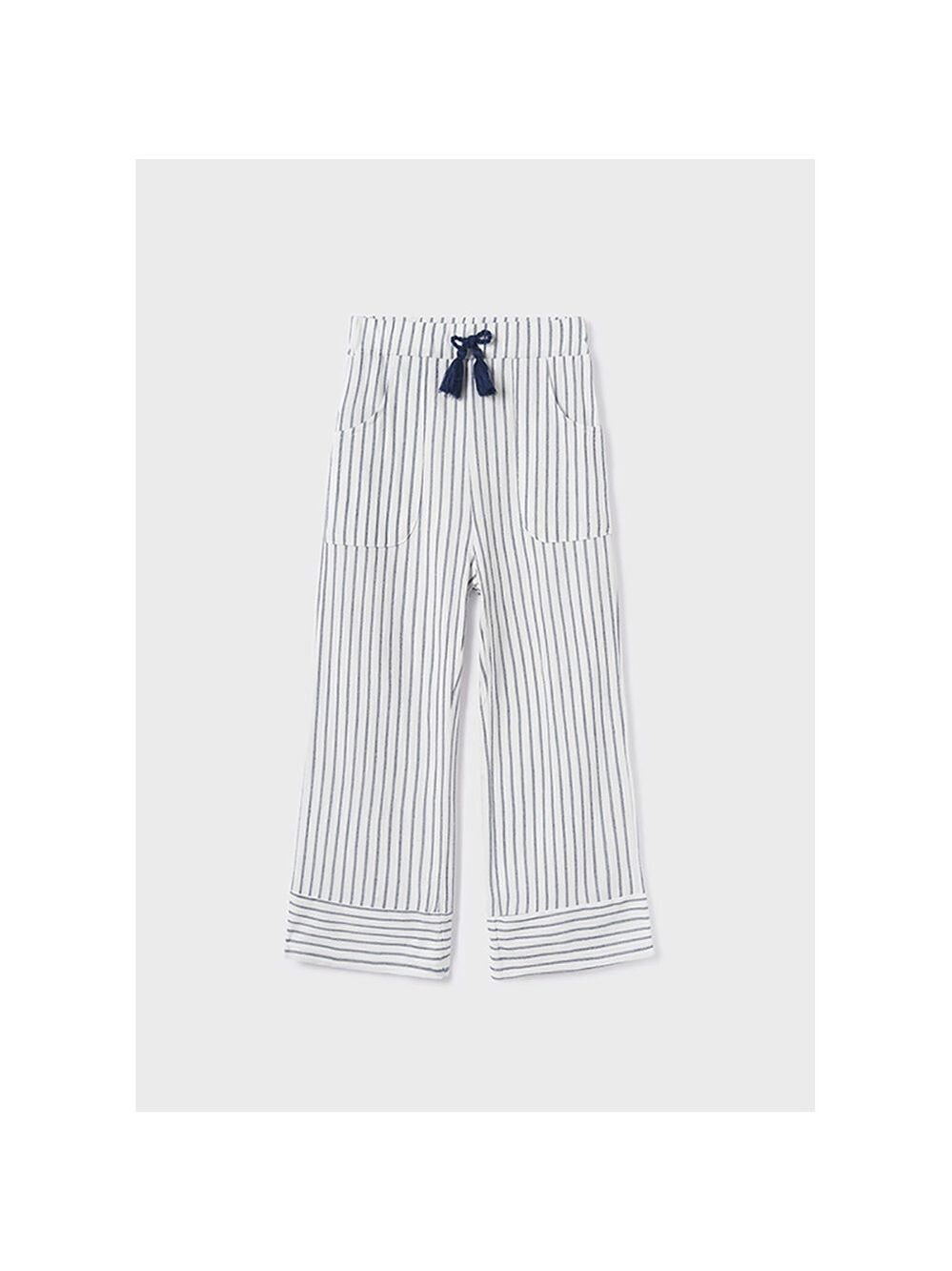 Mayoral Striped Kids Casual Pants with Navy Accents